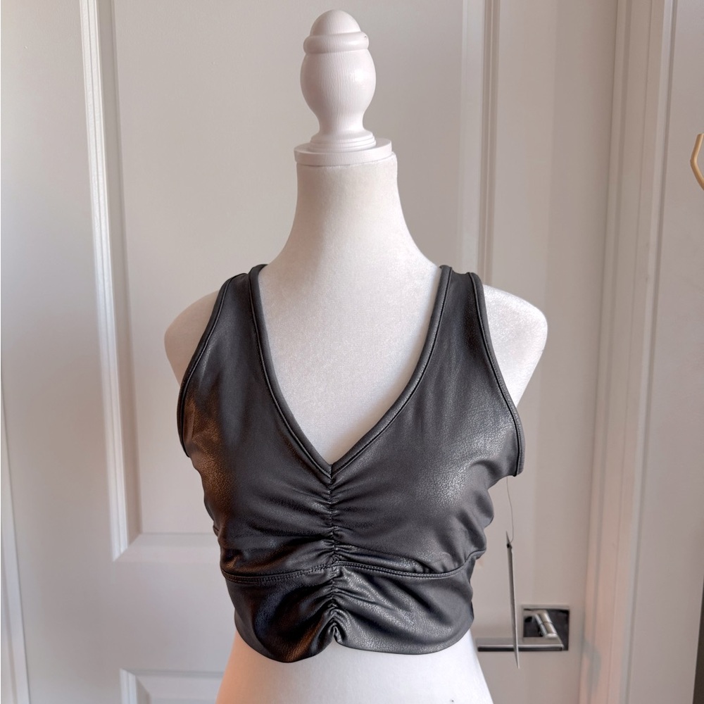 90 Degree Lux Cracked Blackened Pearl Racerback Sport Bra Top Women’s Size Large